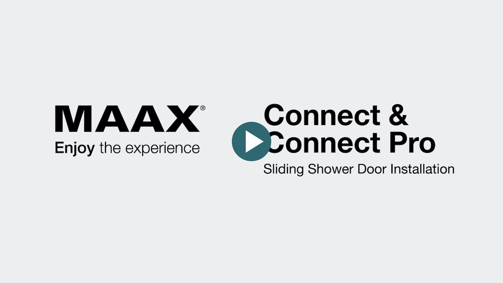 MAAX Connect & Connect Pro Sliding Shower Door Installation