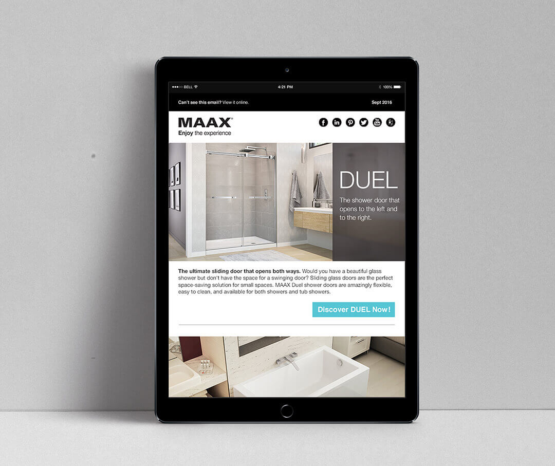 MAAX Newsletter on Tablet